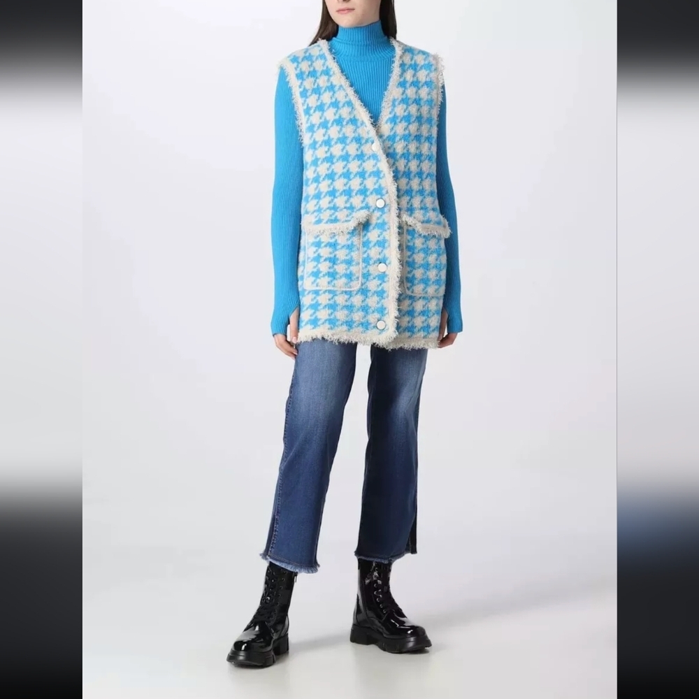 TWINSET Actitude houndstooth knitted vest size XS